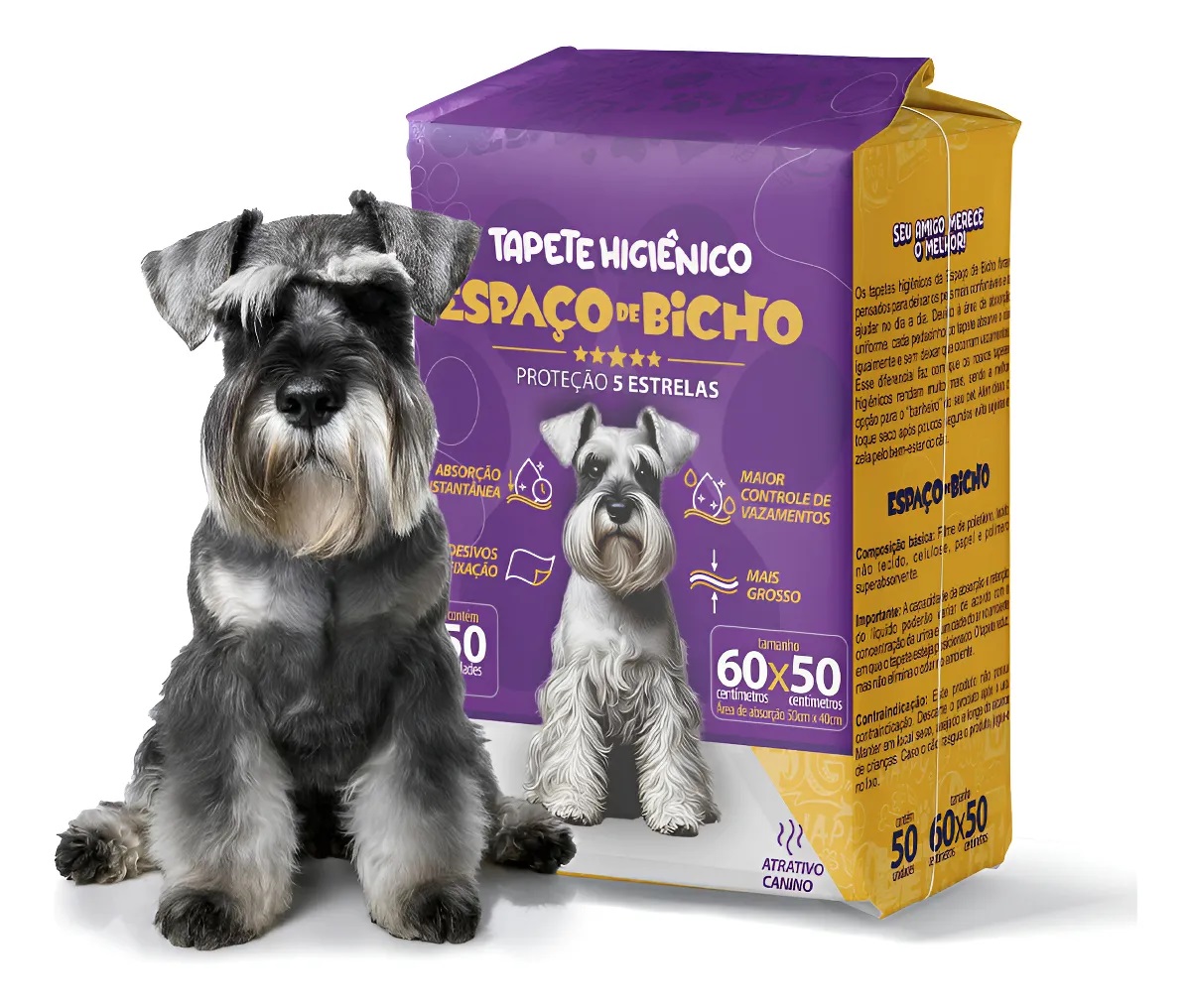 Tapete Higiênico Espaço de Bicho 50x60cm 50 Unidades